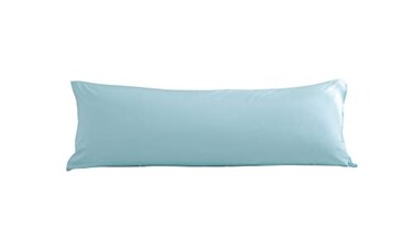 Evolive 300 Thread Count 100 Cotton Body Pillow Cover 21 x 54 Soft Breathable Replacement Pillow Case with Hidden Zipper Closure Light Blue