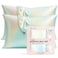 Kitsch Satin Pillowcase with Zipper for Hair Skin Softer Than Silk Pillow Cases Smooth Cooling Satin Pillow Case WrinkleFree Machine Washable Pillow Cases Standard Size 19x26 Aura 2pcs