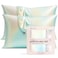 Kitsch Satin Pillowcase with Zipper for Hair Skin Softer Than Silk Pillow Cases Smooth Cooling Satin Pillow Case WrinkleFree Machine Washable Pillow Cases Standard Size 19x26 Aura 2pcs