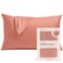 Kitsch Satin Pillowcase with Zipper for Hair Skin Softer Than Silk Pillow Cases Smooth Cooling Satin Pillow Case WrinkleFree Machine Washable Pillow Cases Standard Size 19x26 Terracotta
