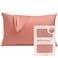 Kitsch Satin Pillowcase with Zipper for Hair Skin Softer Than Silk Pillow Cases Smooth Cooling Satin Pillow Case WrinkleFree Machine Washable Pillow Cases Standard Size 19x26 Terracotta