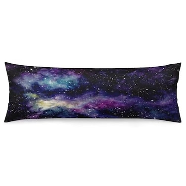 AELMARNEE Galaxy Body Pillow Cover Outer Space Nebula Universe Star Night Starry Sky Long Pillow Case with Zipper Decorative Soft Bedding Pillowcase Purple Cushion Pillow Case for BedroomCouch20x54