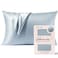 Kitsch Satin Pillowcase with Zipper for Hair Skin Softer Than Silk Pillow Cases Smooth Cooling Satin Pillow Case WrinkleFree Machine Washable Pillow Cases Standard Size 19x26 Haze Blue
