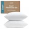 Coop Home Goods Cool Cooling Pillow Case Set of 2 White Queen Size Pillow Covers Luxury Spa Breathable Hotel Quality Pillow Cases