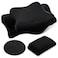 Hahafelt Plush Cervical Neck Pillowcase Only Pillowcase Ergonomic Cervical Pillow Case Contour Pillow Cover with Zipper Breathable Soft Fuzzy Case for Side Back Stomach SleeperBlackQueen Size