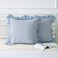 Mywinlle Dusty Blue Plaid Ruffle Throw Pillow Covers for Couch 20x202 Pack Vintage Checkered Washed Cotton Pillow Cases for Bed Sofa Living Room