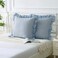 Mywinlle Dusty Blue Plaid Ruffle Throw Pillow Covers for Couch 20x202 Pack Vintage Checkered Washed Cotton Pillow Cases for Bed Sofa Living Room