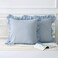 Mywinlle Dusty Blue Plaid Ruffle Throw Pillow Covers for Couch 20x202 Pack Vintage Checkered Washed Cotton Pillow Cases for Bed Sofa Living Room