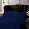 Tribeca Living King Bed Sheet Set Crisp and Smooth Cotton Percale Solid Sheets and Pillowcase Set Extra Deep Pocket 300 Thread Count 4Piece Luxury Bedding Midnight Blue