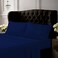 Tribeca Living King Bed Sheet Set Crisp and Smooth Cotton Percale Solid Sheets and Pillowcase Set Extra Deep Pocket 300 Thread Count 4Piece Luxury Bedding Midnight Blue