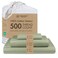 Threadmill 500 Thread Count TwinXL Size Damask Stripe 3 Pc Luxury Cotton Sheet Set Breathable Sage Green Sheets with 15 Elasticized Deep Pocket 1 Pillowcase Free Tote Bag