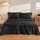 THXSILK Silk Sheet Set 4Pcs 6A Top Grade 100 Natural Mulberry Silk Bed Sheets Bedding Sets Ultra Soft Durable Safety Material 1 Fitted Sheet 1 Flat Sheet and 2 Pillow Shams Queen Black
