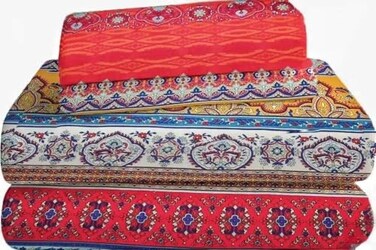 SDY 4 Pieces Boho Queen Sheet Set Red Deep Pocket Queen Size Fitted Sheets Microfiber Striped Soft Bohemian Sheet Set for Adult