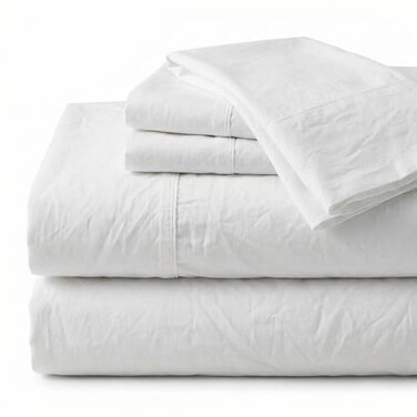 Peru Pima 285 Thread Count Percale King Sheet Set 100 Peruvian Pima Cotton 4 Piece Flat Fitted 2 Pillowcases Cooling Crisp Deep Pocket Hotel Quality Bedding White