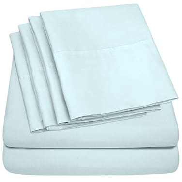 Sweet Home Collection Twin Size Bed Sheets 4 Piece 1500 Supreme Collection Fine Brushed Microfiber Deep Pocket Twin Sheet Set Bedding 1 EXTRA PILLOW CASES GREAT VALUE Twin Aqua