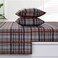 Tribeca Living Ultra Soft Turkish Cotton Flannel King Sheet Set with Extra Deep Pocket 100 Cotton Flannel Sheets 4 Piece Set Brentwood Plaid 170GSM