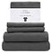Posh Home Jersey Knit Sheet Set 4Piece TShirt Breathable Soft Cotton Jersey Sheets Queen Size Includes Flat Fitted Sheet 2 Pillowcases Grey