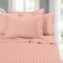 Elegant Comfort Softest and Coziest 6Piece Sheet Set 1500 Premium Hotel Quality Microfiber Deep Pocket Wrinkle Resistant 6Piece Damask Stripe Bed Sheet Set Full Dusty Rose