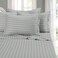 Elegant Comfort Softest and Coziest 6Piece Sheet Set 1500 Premium Hotel Quality Microfiber Deep Pocket Wrinkle Resistant 6Piece Damask Stripe Bed Sheet Set King Silver