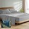 Mayfair Linen 100 Egyptian Cotton Damask Sheets King Size 1500 Series King Size Sheets Set Egyptian Cotton Luxury Bedsheet Dark Grey Stripe 4 PC Soft Cooling 17 Deep Pocket Sateen Bedsheet