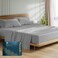 Mayfair Linen 100 Egyptian Cotton Damask Sheets King Size 1500 Series King Size Sheets Set Egyptian Cotton Luxury Bedsheet Dark Grey Stripe 4 PC Soft Cooling 17 Deep Pocket Sateen Bedsheet