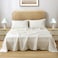 S VICTORY SYMBOL Pure Linen Sheets Set100 Organic French Natural Flax Bedding with Stone WashedKing Size Bed Sheets 4pcs1 Flat Sheet1 Fitted Sheet2 Pillow CasesCreamy White