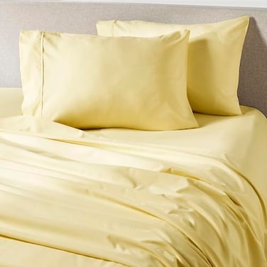PeachSkinSheets Cooling Bed Sheets for Hot Sleepers UltraSoft Breathable Peachskin Performance Fabric MoistureWicking Deep Pocket Sheet Set OekoTEX Queen Size Buttercream Yellow