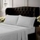 Tribeca Living Queen Bed Sheet Set Crisp and Smooth Egyptian Cotton Percale Solid Sheets and Pillowcase Set Extra Deep Pocket 350 Thread Count 4Piece Luxury Bedding White
