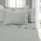 Elegant Comfort Softest and Coziest 6Piece Sheet Set 1500 Premium Hotel Quality Microfiber Deep Pocket Wrinkle Resistant 6Piece Damask Stripe Bed Sheet Set Queen Silver