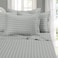 Elegant Comfort Softest and Coziest 6Piece Sheet Set 1500 Premium Hotel Quality Microfiber Deep Pocket Wrinkle Resistant 6Piece Damask Stripe Bed Sheet Set Queen Silver