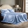 Bedsure Satin Sheets Queen Size 4 Piece Silky Bedsheets with 15 Inches Deep Pocket Fitted Bedsheet1 Flat Sheet 2 Satin Pillowcases Good for Hair Skin Queen Sky Blue