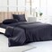Luxbedding Satin Bed Sheets California King Size Sheets Set Black Silk Sheets 4 Pieces Soft Bedding Set with 1 Deep Pocket Fitted Sheet1 Flat Sheet2 Pillowcase