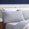 Nautica Twin XL Size Sheet Set Crisp Cotton Percale Bedding with Matching Pillowcase Lightweight Breathable Bed Sheets Deep Pocket College Dorm Room Essentials Coleridge Stripe Grey