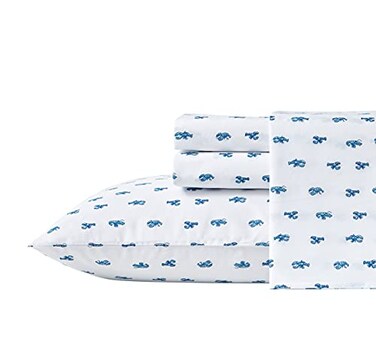 Nautica Twin Sheet Set Crisp Tailored Cooling Sheets with a Smooth Cotton Percale Lightweight Feel Bed Sheets with Matching Pillowcase Fitted Sheet Cloyster Blue