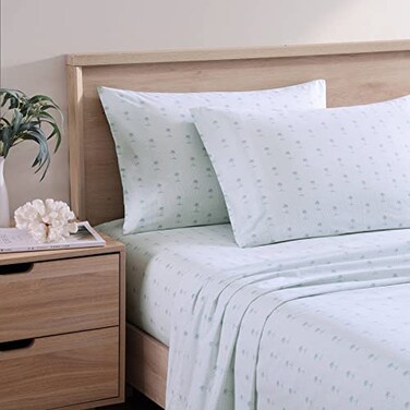 Tommy Bahama King Sheets Cotton Percale Bedding Set Crisp Cool Stylish Bedding Set Kaw Palms Blue King