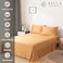 BC BELLA COTERIE Bella Coterie Luxury Bamboo Viscose Queen Size Sheet Set 100 Organically Grown Ultra Soft Cooling for Hot Sleepers 18 Deep Pocket Marigold