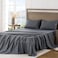 FreshCulture Queen Sheet Set Ultra Soft Sheets for Queen Size Bed Brushed Microfiber Deep Pockets Easy Care Cooling Breathable 4 Pieces Hotel Luxury Queen Bed Sheets Dark Grey