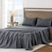 FreshCulture Queen Sheet Set Ultra Soft Sheets for Queen Size Bed Brushed Microfiber Deep Pockets Easy Care Cooling Breathable 4 Pieces Hotel Luxury Queen Bed Sheets Dark Grey