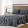 FreshCulture Queen Sheet Set Ultra Soft Sheets for Queen Size Bed Brushed Microfiber Deep Pockets Easy Care Cooling Breathable 4 Pieces Hotel Luxury Queen Bed Sheets Dark Grey