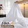 SONORO KATE 100 French Pure Linen Sheets Breathable and Durable Linen Queen Size Sheets AntiTear Linen Bed Sheets Machine Washable 16 Inch Deep Pocket 4 Piece White Queen