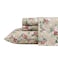 Laura Ashley Full Size Sheet Set Crisp Lightweight Cotton Percale Bedding with Fitted Sheet and Pillowcases Floral Room Decor Deep Pocket College Dorm Room Essentials Ashfield Beige