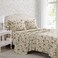 Laura Ashley Full Size Sheet Set Crisp Lightweight Cotton Percale Bedding with Fitted Sheet and Pillowcases Floral Room Decor Deep Pocket College Dorm Room Essentials Ashfield Beige