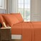 Elegant Comfort Softest and Coziest 6Piece Sheet Set 1500 Premium Hotel Quality Microfiber Deep Pocket Wrinkle Resistant 6Piece Damask Stripe Bed Sheet Set Queen Coral
