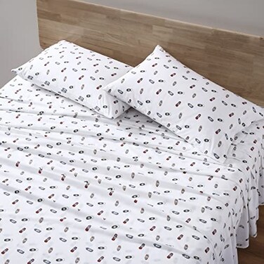 Eddie Bauer Twin Sheet Set Cotton Percale Bed Sheets Crisp Cool Dorm Room Essentials Explore Lantern White Twin