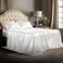 Bedsure White Satin Sheets Queen Size 4 Piece Silky Bedsheets with 15 Inches Deep Pocket Fitted Bedsheet1 Flat Sheet 2 Satin Pillowcases Good for Hair Skin Queen White