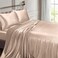 Vonty Satin Sheets King Silky Soft Satin Bed Sheets Amber Beige Sheet Set 1 Deep Pocket Fitted Sheet 1 Flat Sheet 2 Pillowcases