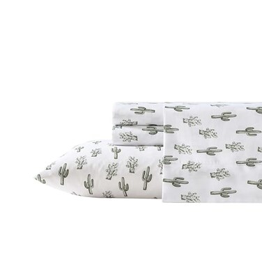 Wrangler Full Size Sheet Set UltraSoft WrinkleResistant Bedding for Year Round Comfort Deep Pockets Bed Sheets with Matching Fitted Sheet Pillowcases Cacti Green