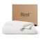 REST Evercool Starter Sheet Set King White Breathable Bed Sheets for Hot Sleeper and Night Sweats with Pillowcases with Ionic SelfCleaning Silver Yarn for Sensitive Skin 3PCS No Flat Sheet