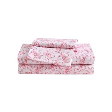 Betsey Johnson King Bed Sheets Soft Lightweight Bedding Fade Wrinkle Resistant Ballet Bows Pink King