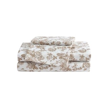 Betsey Johnson King Bed Sheets Soft Lightweight Bedding Fade Wrinkle Resistant Garden Toile Brown King